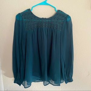 Crochet Front Sheer Blouse
